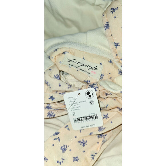 NWT FREE PEOPLE Headscarf Hoodie $128 MEDIUM Buttercup Combo - Picture 5 of 5